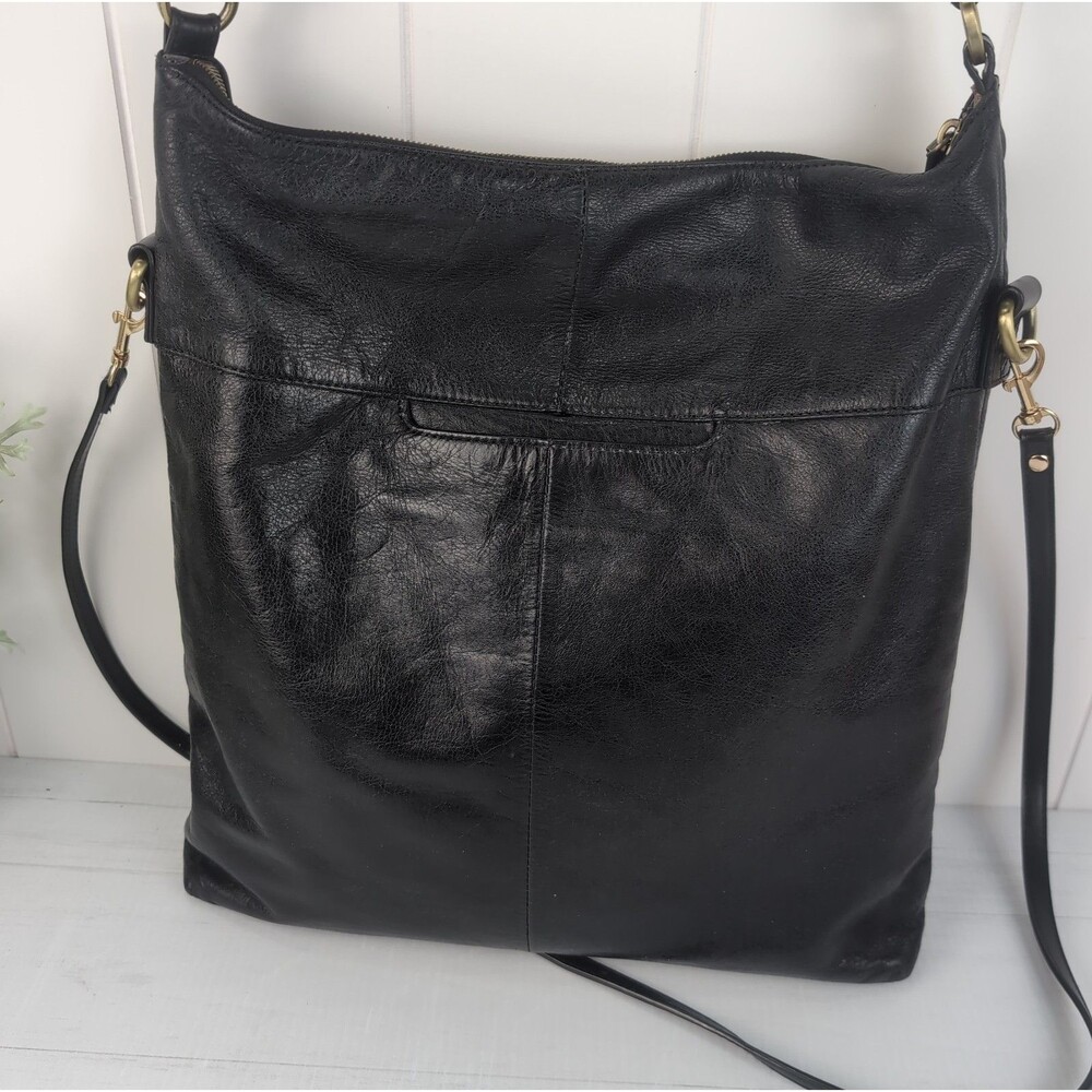 Hobo Liberty Black Leather Convertible Crossbody Shoulder Bag Purse - Picture 2 of 14